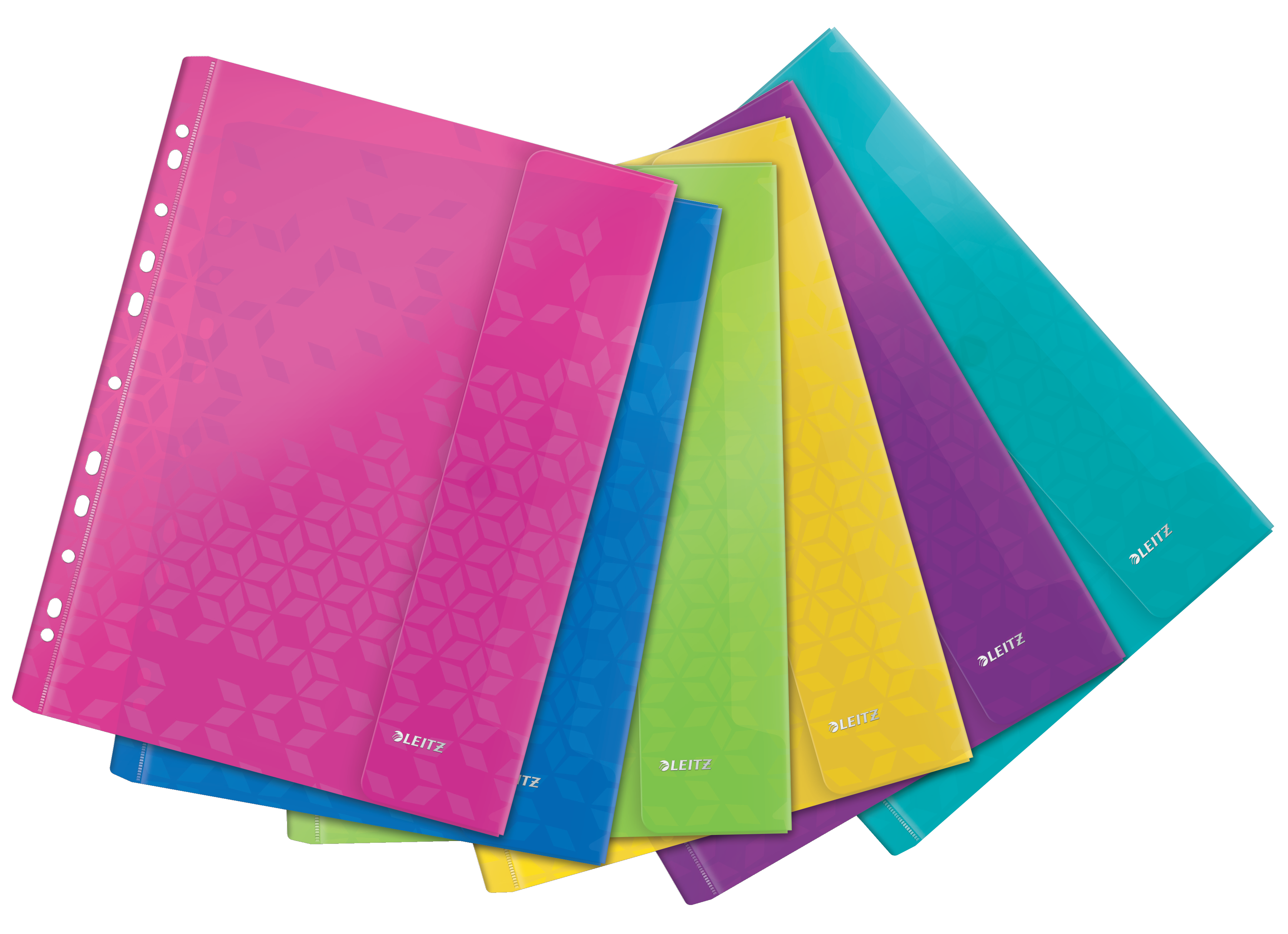 Koszulki z klapką Leitz wow, mix kolorów, 200 micronów | eazbiuro.pl | Zamów szybko!