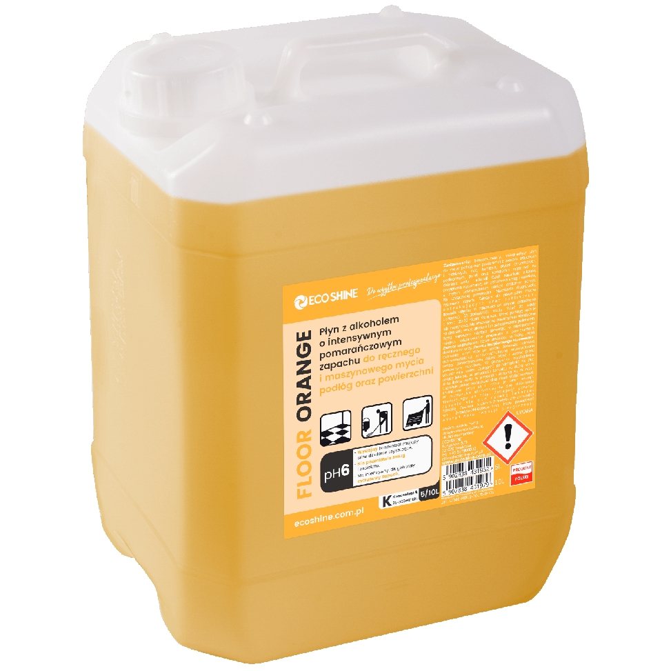 Eco Shine floor orange 5l niskopieniący płyn z alkoholem do bieżącego maszynowego mycia podłóg