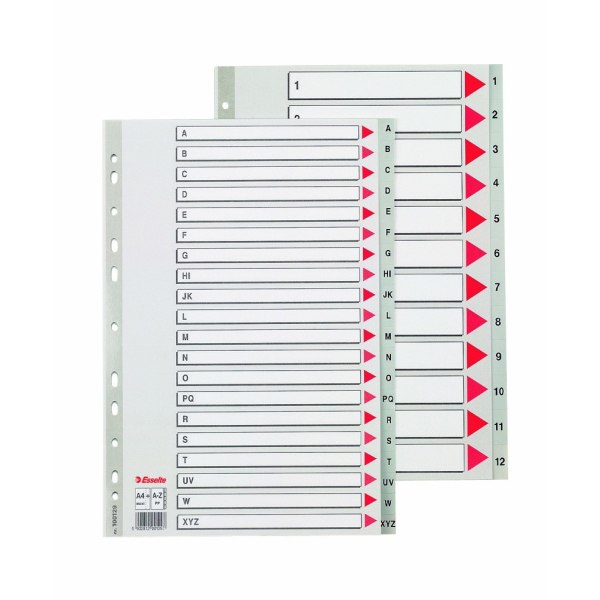 Przekładki Esselte z pp, A4 kolor szary | eazbiuro.pl | Odbierz szybko!