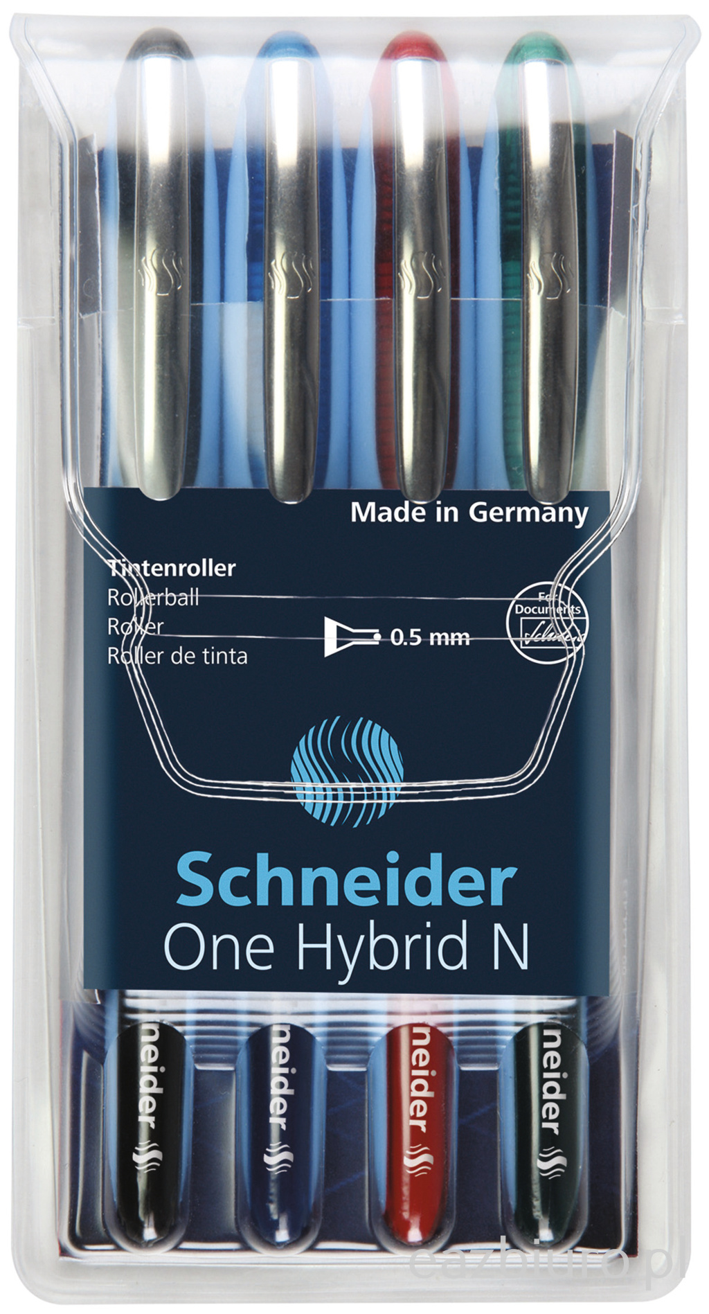Pióro kulkowe Schneider one hybrid n 0,5 mm, w etui 4 szt., miks kolorów