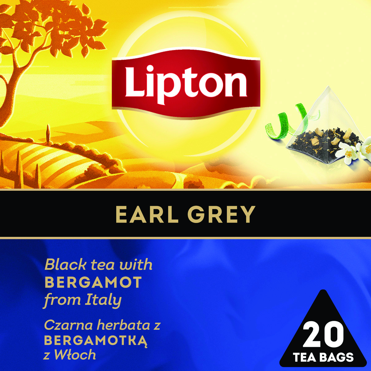 Herbata Lipton Earl Grey z bergamotką piramidka 20 torebek Herbata Lipton Earl Grey z bergamotką piramidka 20 torebek