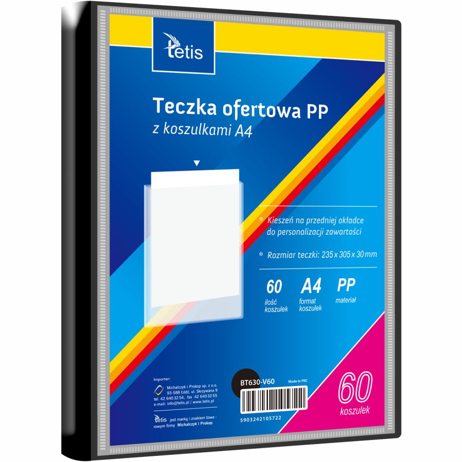 Teczka ofertowa A4 Tetis 30mm czarna