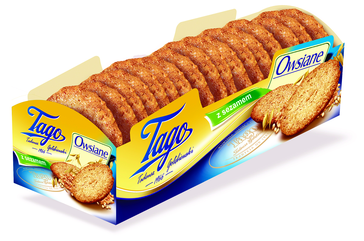 Ciastka owsiane z sezamem TAGO, 185g