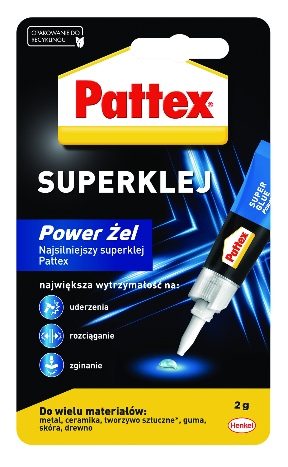 Klej super power żel Pattex s.o.s., 2g