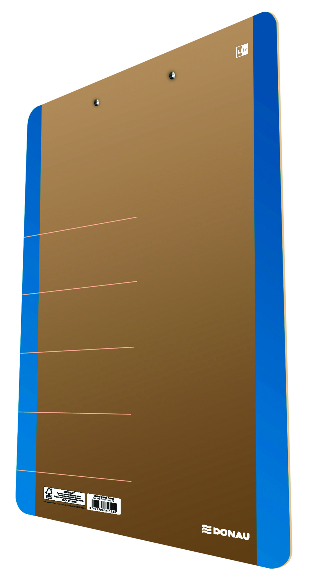 Clipboard Donau life, karton, A4, z klipsem, niebieski