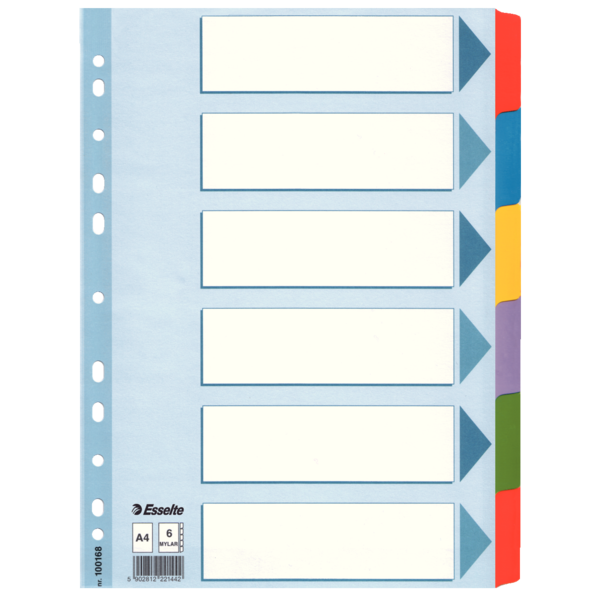 Przekładki Esselte mylar z kartonu, A4 kolor wielobarwny | eazbiuro.pl | Wybierz i kup!