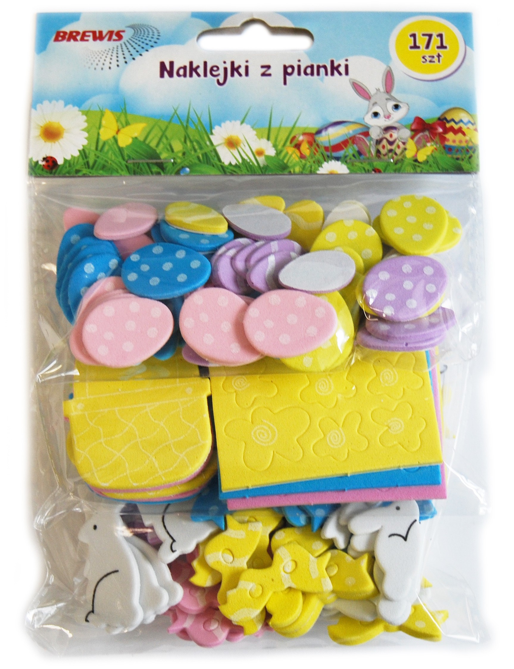 Naklejki króliczki, jajka, kurczaki z pianki zestaw 171 sztuk | eazbiuro.pl | Wybierz mądrze!