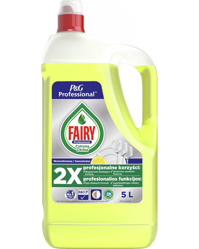 Płyn do mycia naczyń fairy lemon, profesjonalny, 5 l | eazbiuro.pl | Kup już teraz!