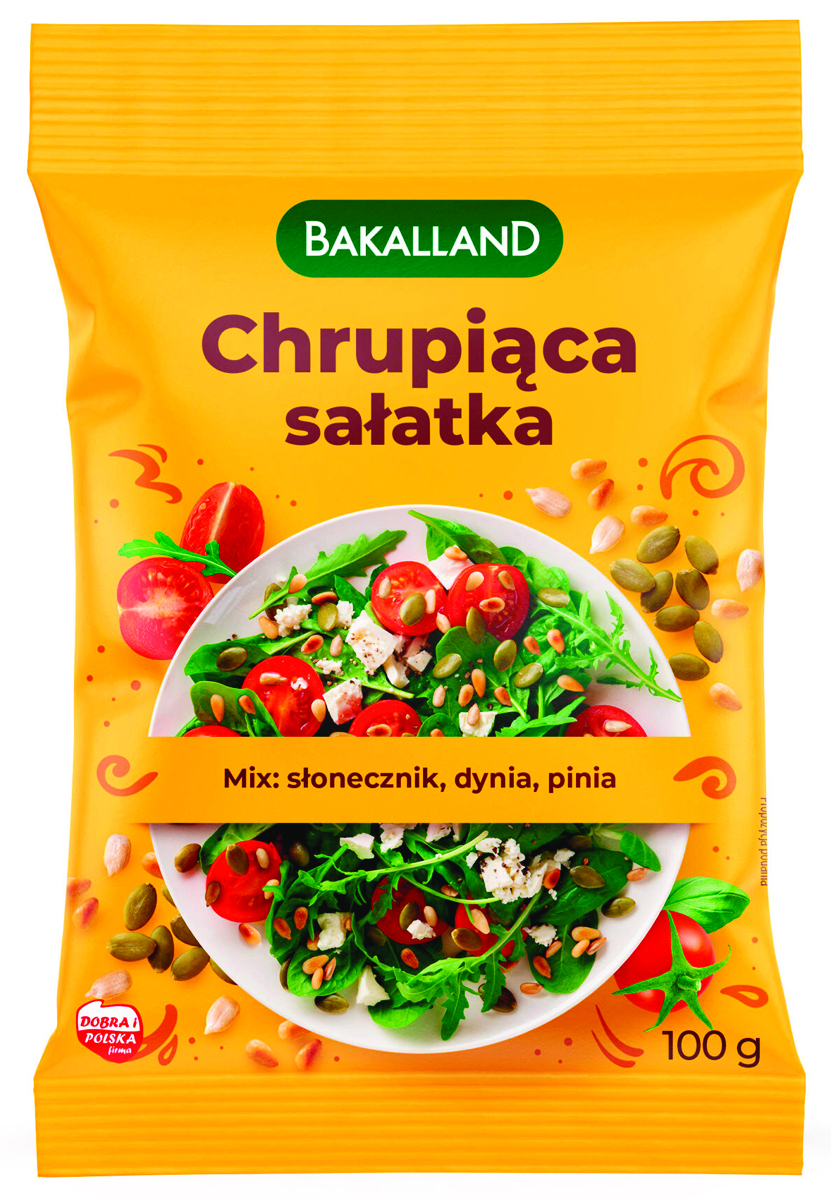 Chrupiąca sałatka BAKALLAND, mix prażonych ziaren, 100g