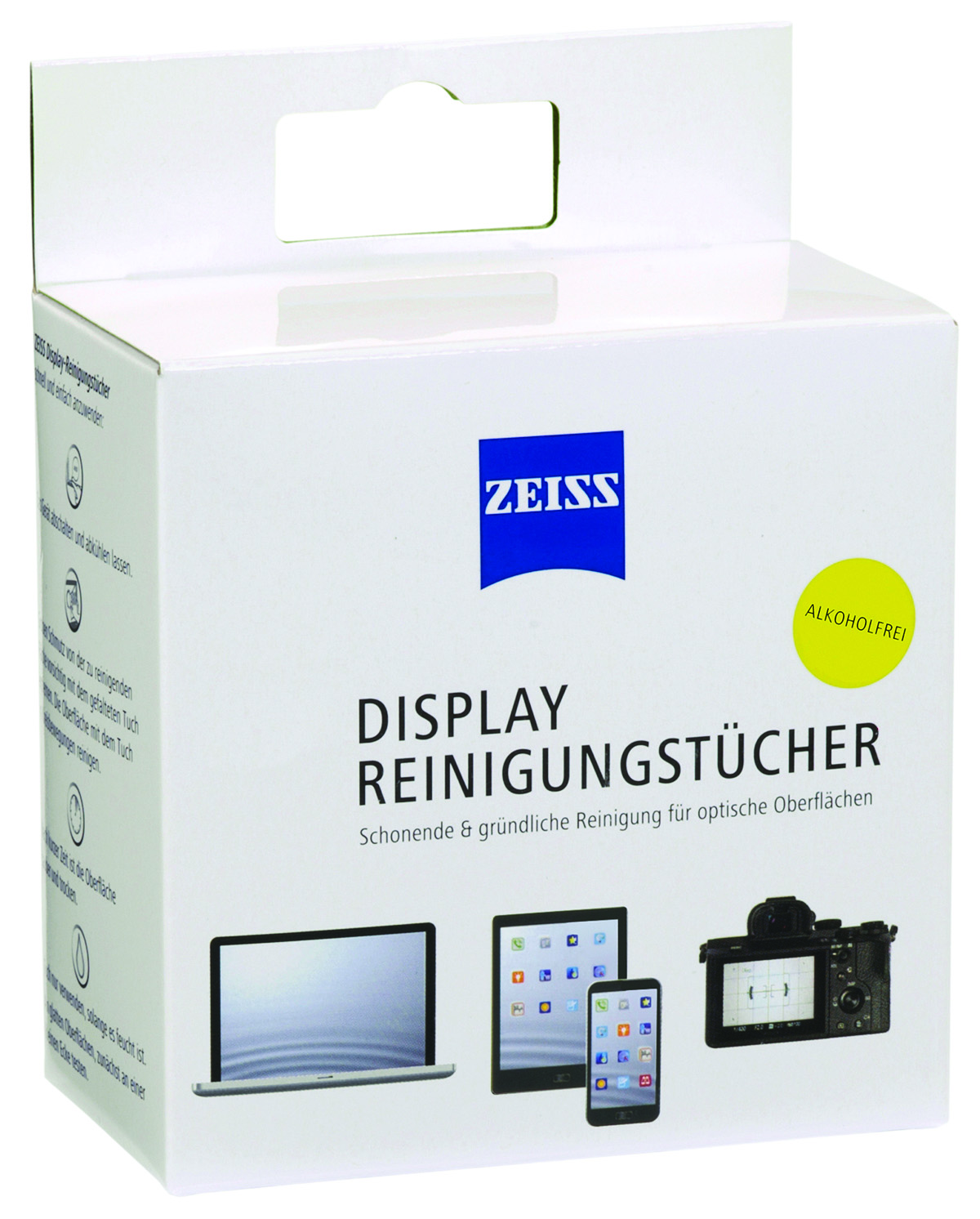Chusteczki do czyszczenia ekranów, tabletów i laptopów zeiss, 10 sztuk, białe