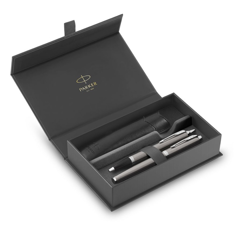Zestaw prezentowy Parker pióro wieczne + długopis IM Stainless Steel CT