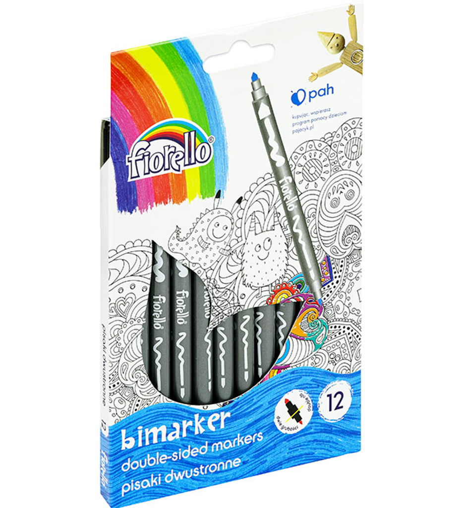Pisaki bimarker dwustronne Fiorello gr-f816 - 12 kolorów