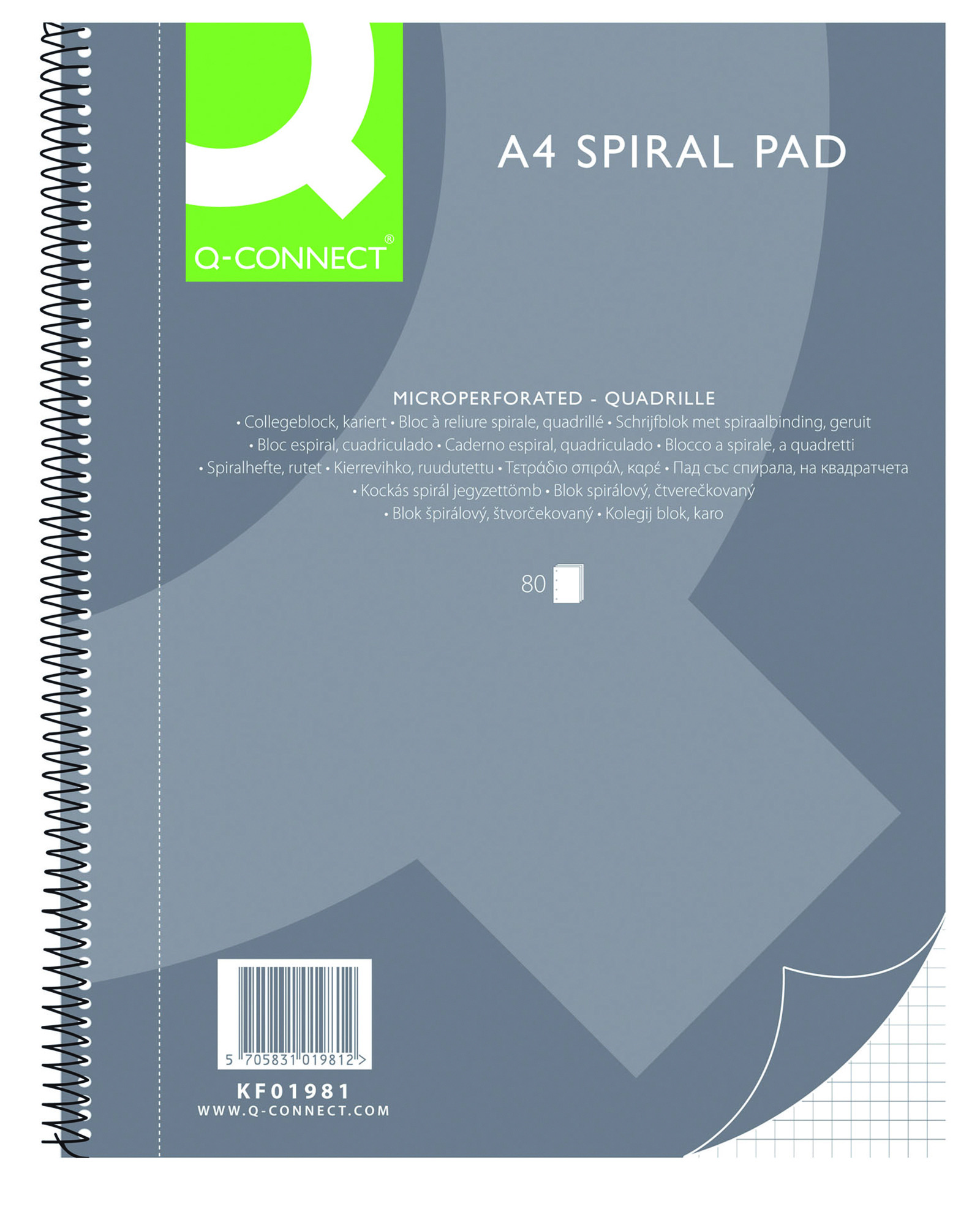 Kołonotatnik Q-Connect, A4, w kratkę, 80 kartek, 70gsm, perforacja Kołonotatnik Q-Connect, A4, w kratkę, 80 kartek, 70gsm, perforacja