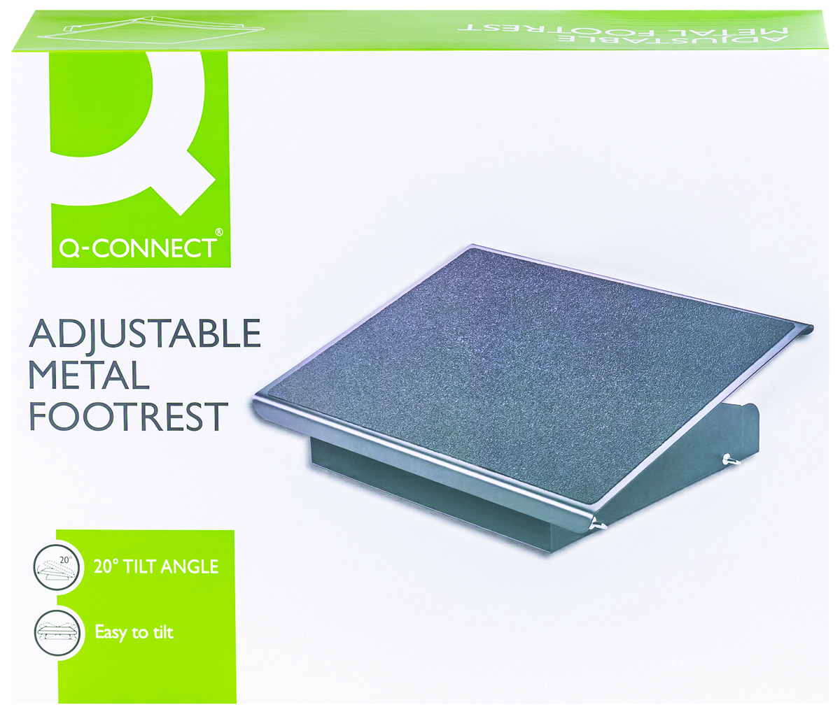 Metalowy podnóżek Q-Connect, 41,5x32,6cm, antypoślizgowy