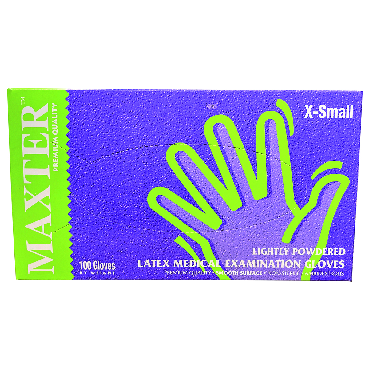 Rękawice lateksowe pudrowe MAXTER, 100 szt., XS