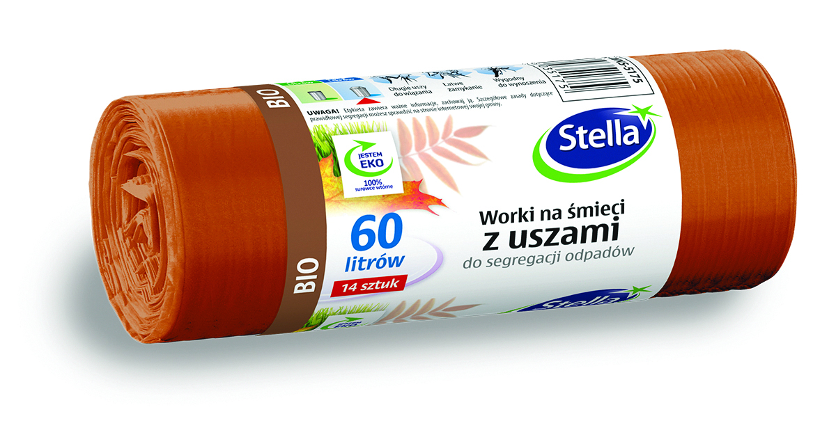 Worki z uszami Stella, do segregacji odpadów bio, 60 l, 14 szt., brązowe, brązowy Worki z uszami Stella, do segregacji odpadów bio, 60 l, 14 szt., brązowe, brązowy