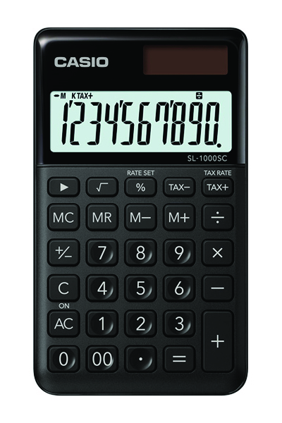 Kalkulator kieszonkowy Casio sl-1000sc-bk-b, 10-cyfrowy, 71x120mm, czarny Kalkulator kieszonkowy Casio sl-1000sc-bk-b, 10-cyfrowy, 71x120mm, czarny