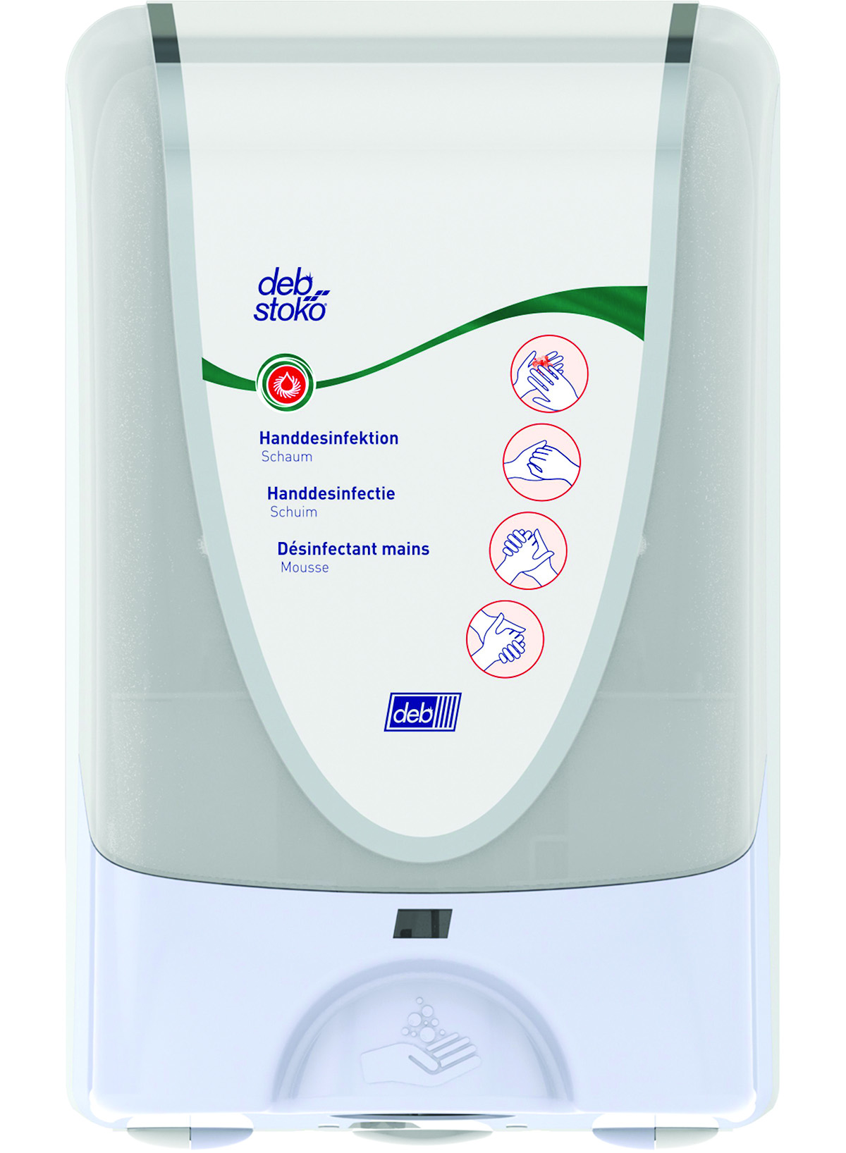 Bezdotykowy dozownik pianowego środka dezynfekcyjnego deb instant foam, 1000ml, biały