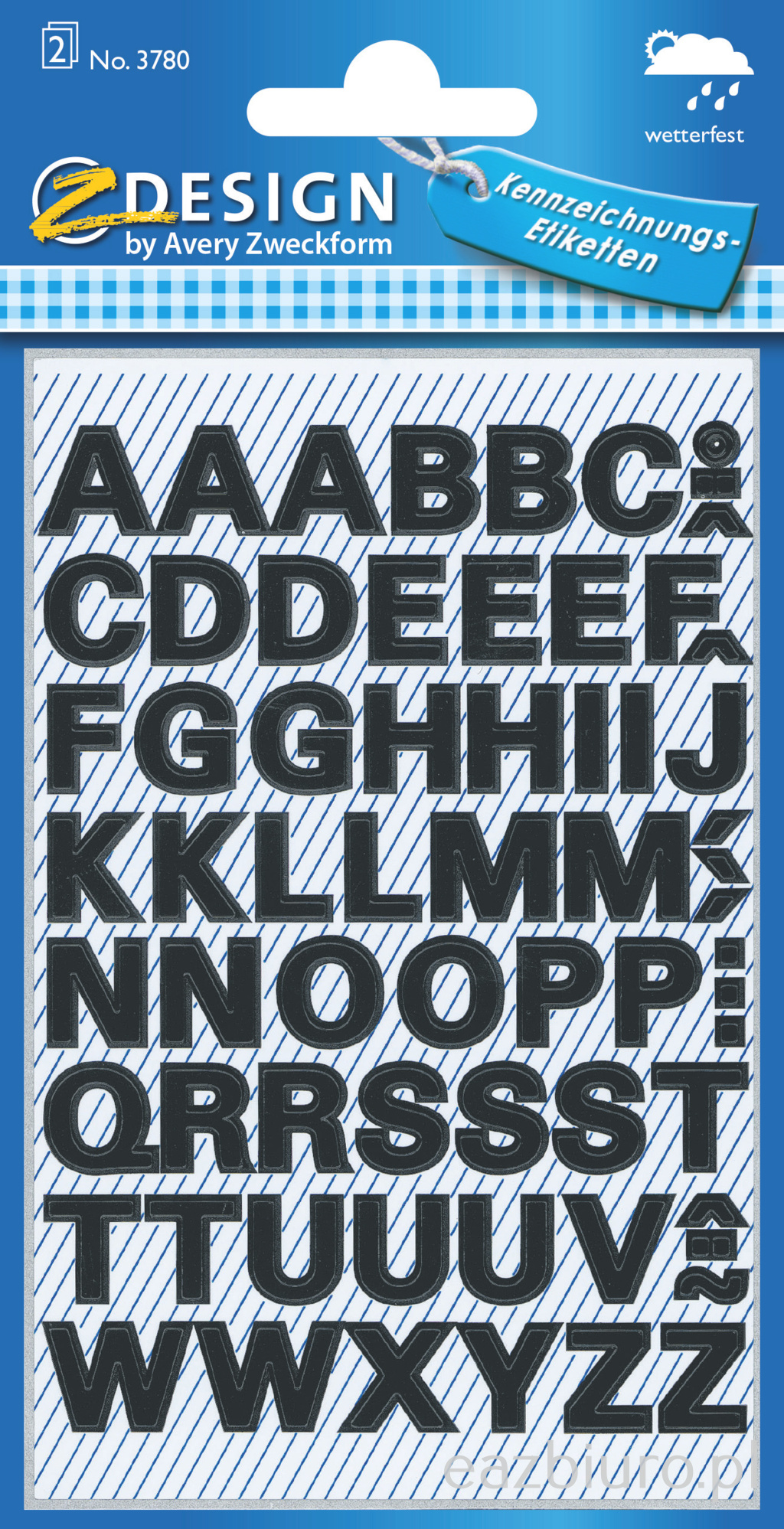 Litery (38 pkt. 95 mm) czarne - wodoodporne avery z-design | eazbiuro.pl | Kup bez wahania!