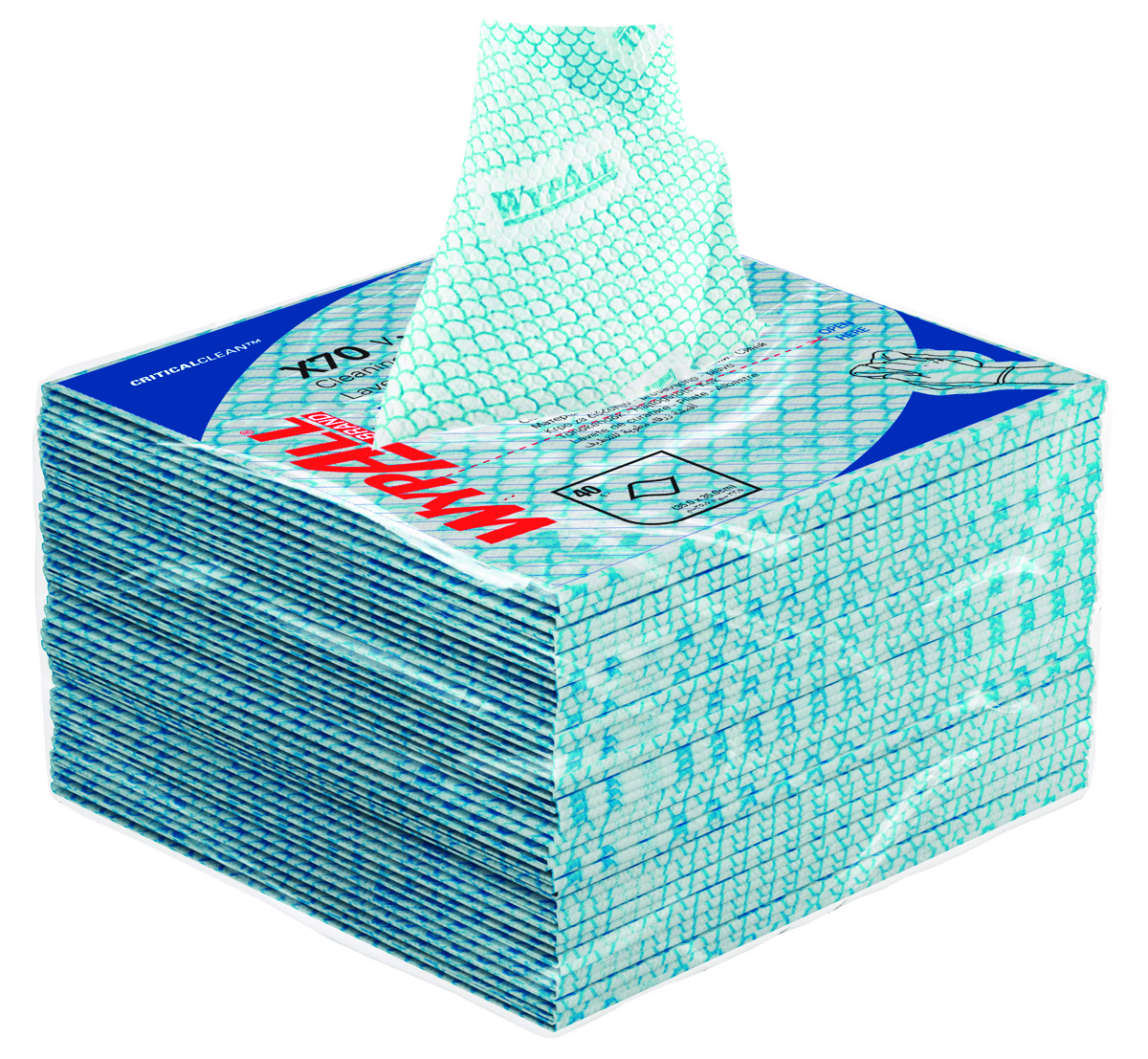 Czyściwo składane WYPALL X70 Critical Clean, włókninowe, 35x35cm, 40 szt., niebieskie