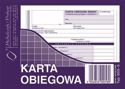 Druk karta obiegowa M&P do biura | eazbiuro.pl | Kliknij i kup!