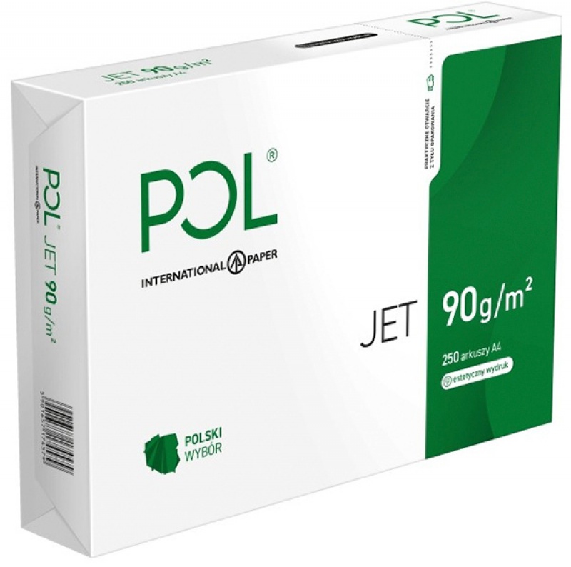 Papier kserograficzny ip pol jet, A4, klasa a, 166cie, 90gsm, 250ark.