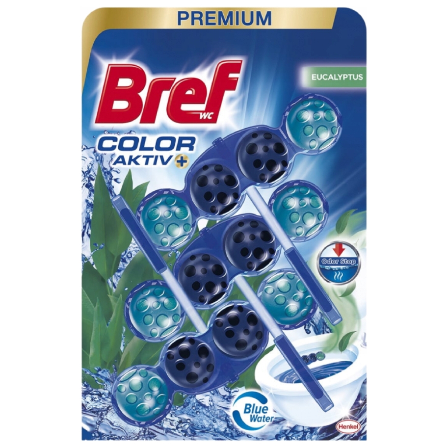 Bref kulki barwiące do wc color aktiv eucalyptus 3x50g Bref kulki barwiące do wc color aktiv eucalyptus 3x50g