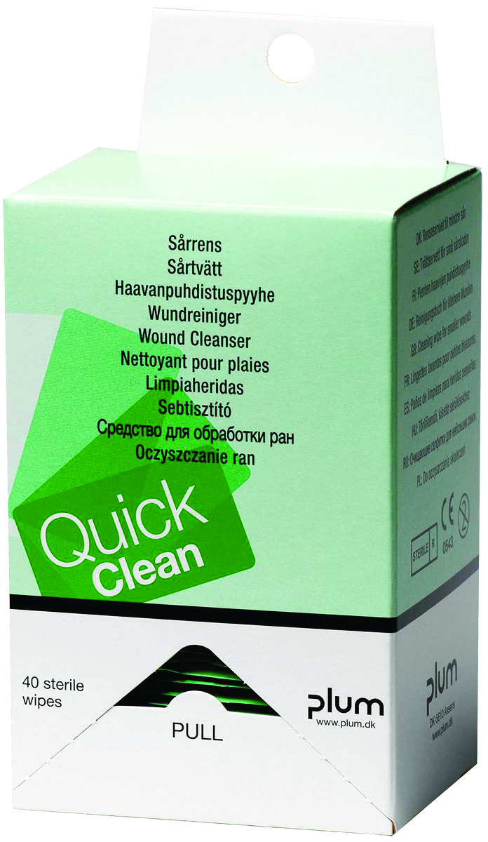 Chusteczki do oczyszczania ran PLUM QuickClean, wkład, 40 szt. Chusteczki do oczyszczania ran PLUM QuickClean, wkład, 40 szt.