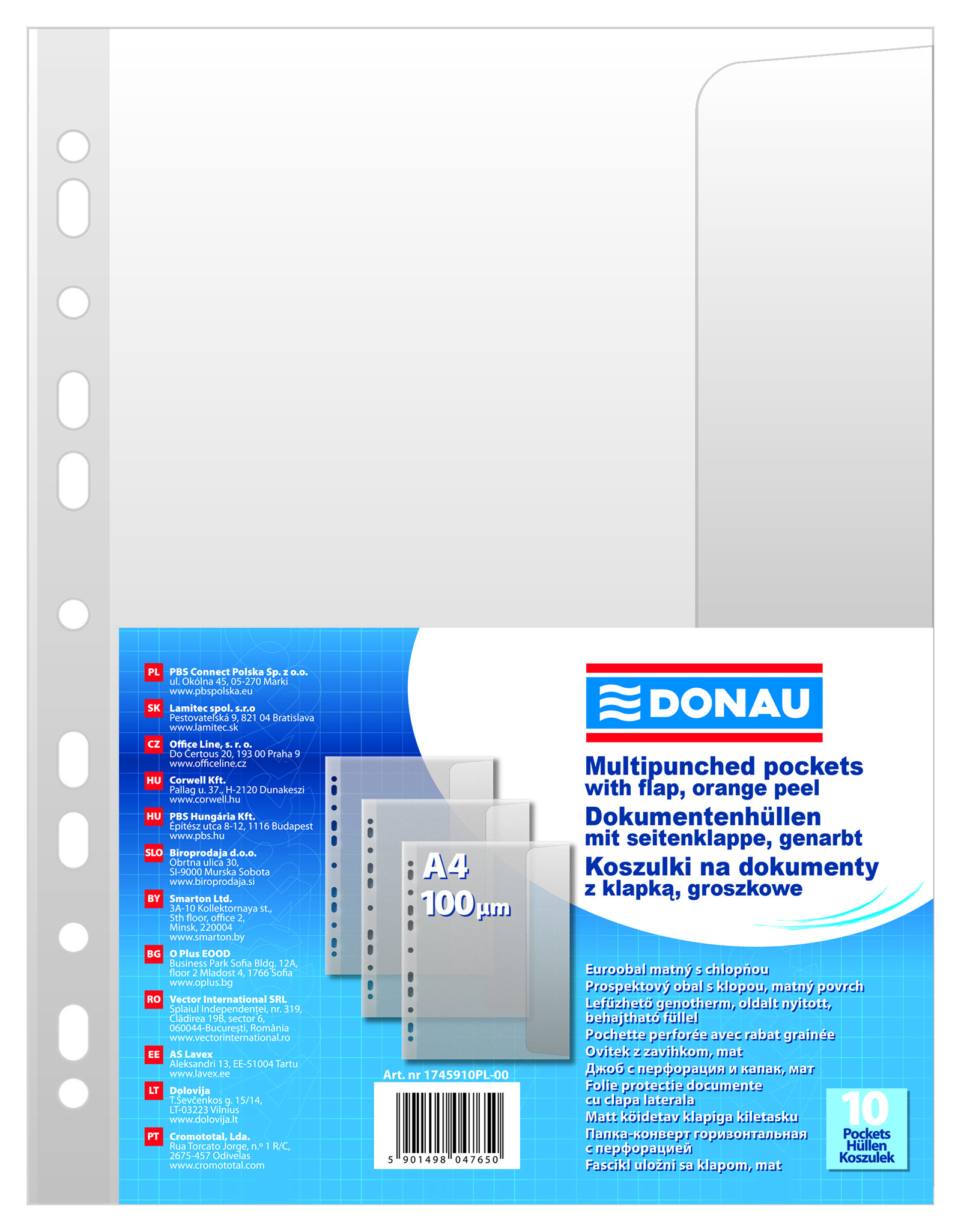 Obwoluta -koszulka A4 z klapka/10szt