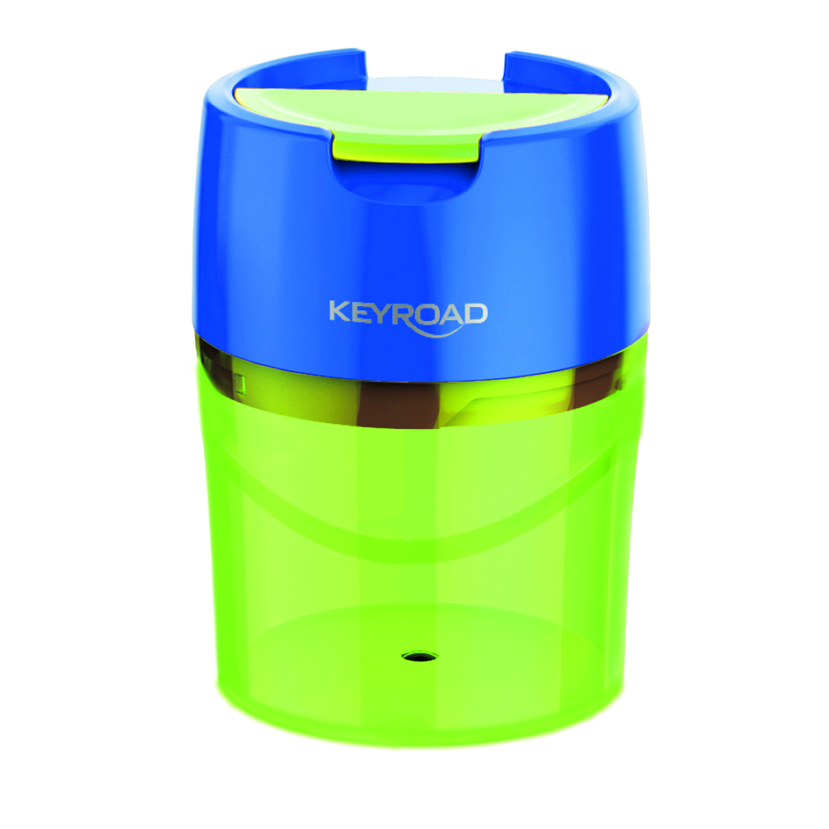 Temperówka metalowa KEYROAD Robby, podwójna, z pojemnikiem, blister, mix kolorów