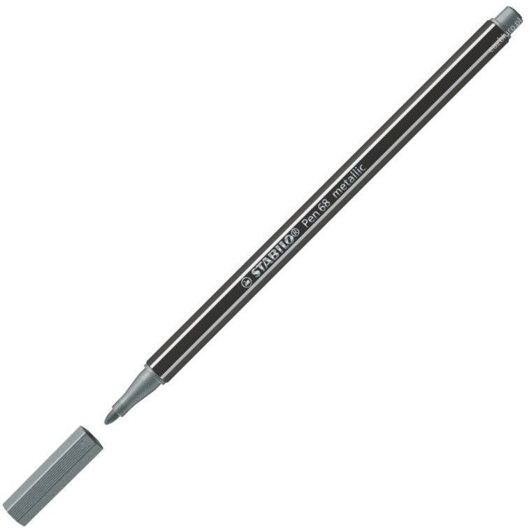 Flamastry Stabilo pen 68 metallic srebrny | eazbiuro.pl | Kup skutecznie!