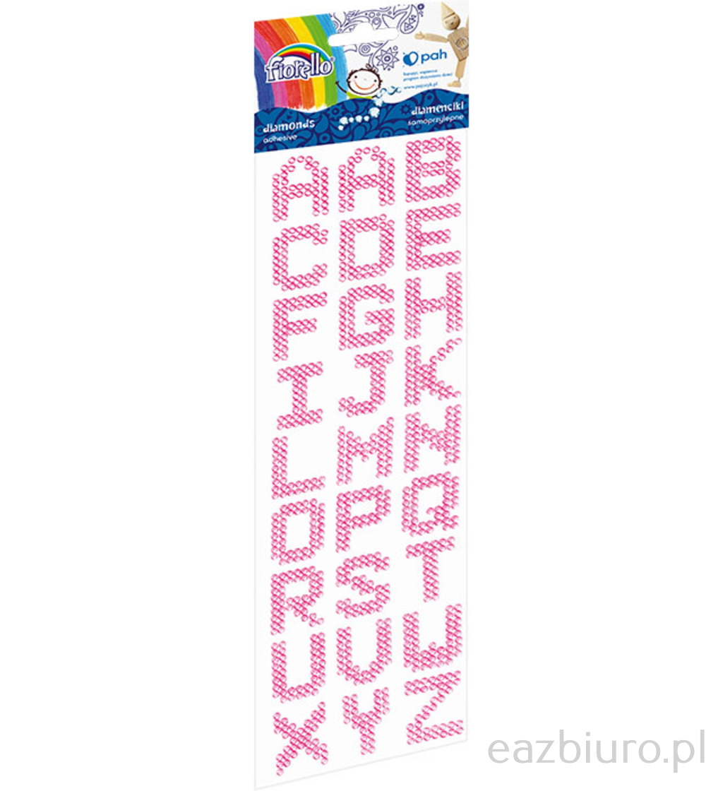 Diamenciki samoprzylepne Fiorello gr- ds090-02 literki różowe | eazbiuro.pl | Zamów od ręki!