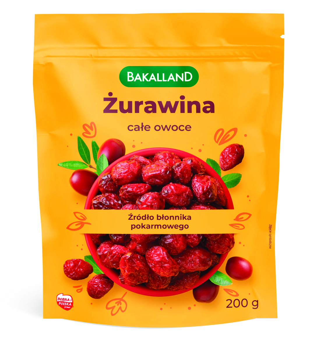 Żurawina BAKALLAND całe owoce, 200g