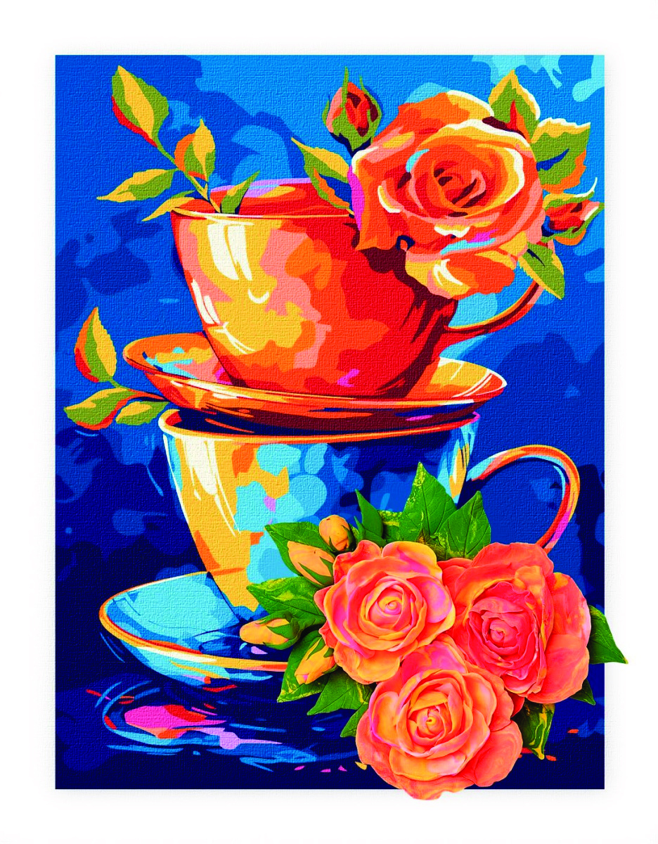 Malowanie po numerach z glinką 3D Ideyka&Octo 30x40 cm tajemnica herbaty