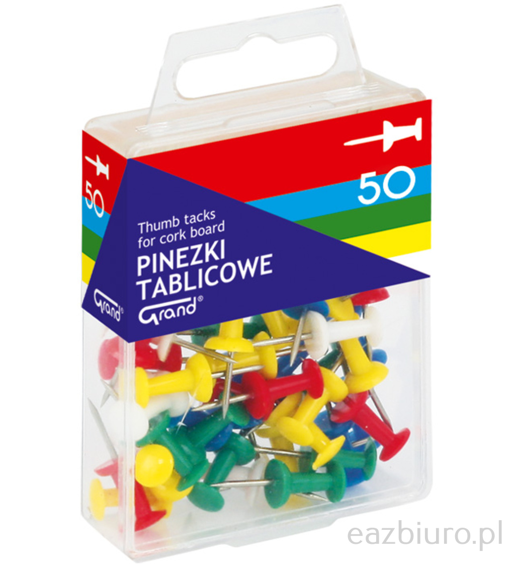 Pinezki Grand tablicowe opakowanie - zestaw 50 sztuk t4 | eazbiuro.pl | Wybierz najlepsze!