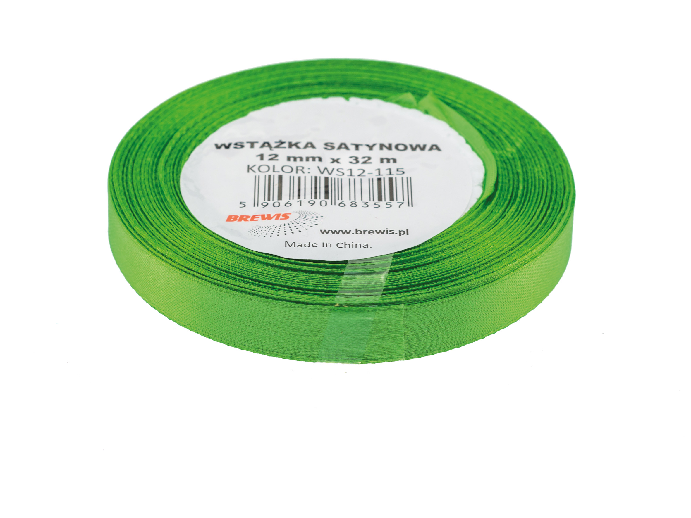 Wstążka Brewis satynowa 12 mm 32 m trawiasta zieleń | eazbiuro.pl | Sprawdź ofertę!