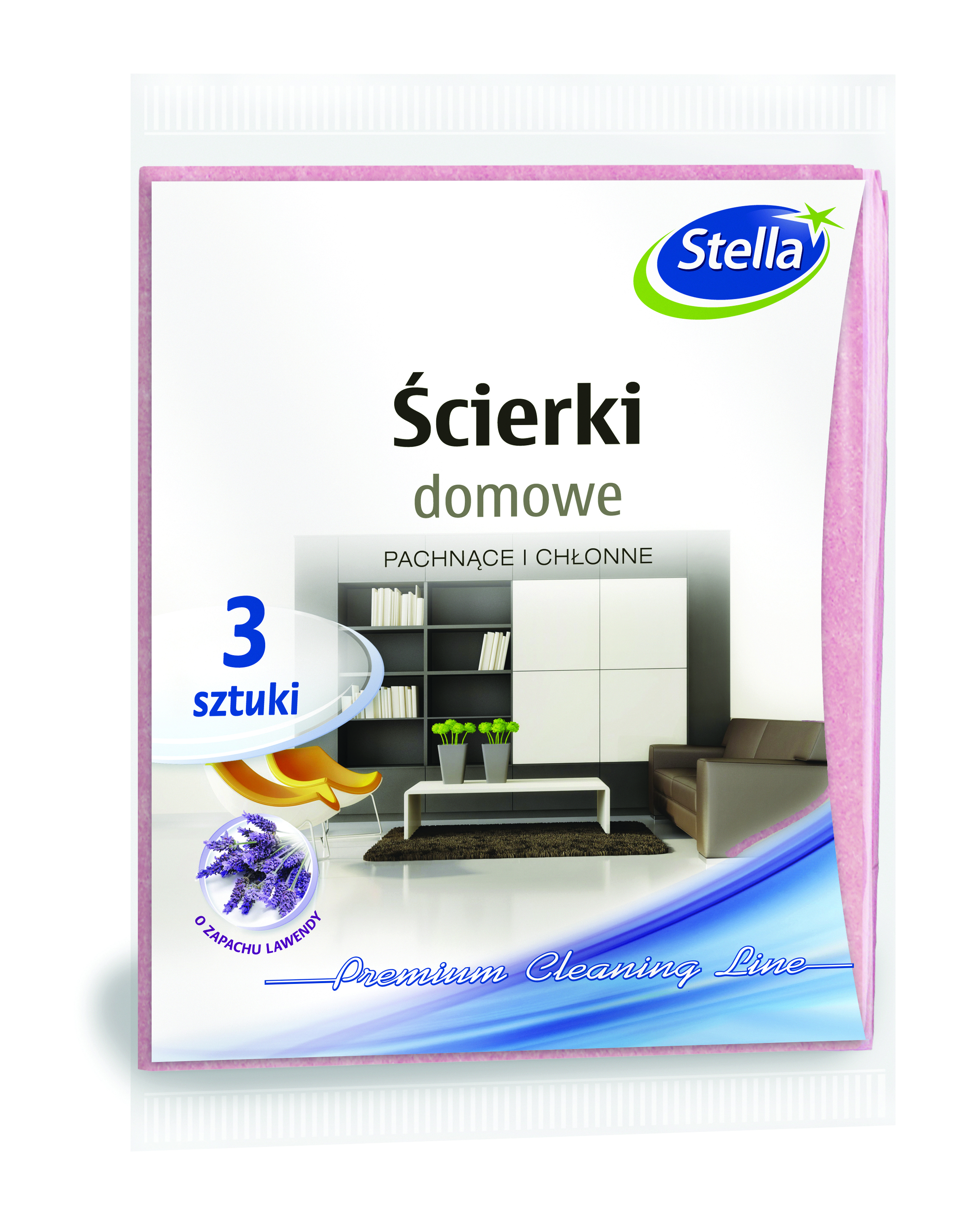 Ścierki domowe Stella, zapach lawendy, zestaw 3 sztuk., lawendowy | eazbiuro.pl | Kup już teraz!