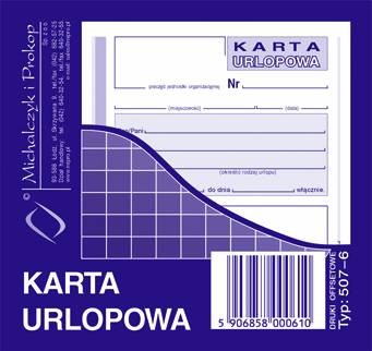 Druk karta urlopowa A7 M&P do biura | eazbiuro.pl | Skorzystaj z rabatu!