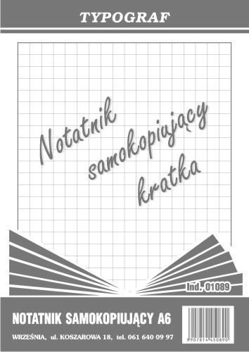 Druk notatnik samokopiujący kratka A6
