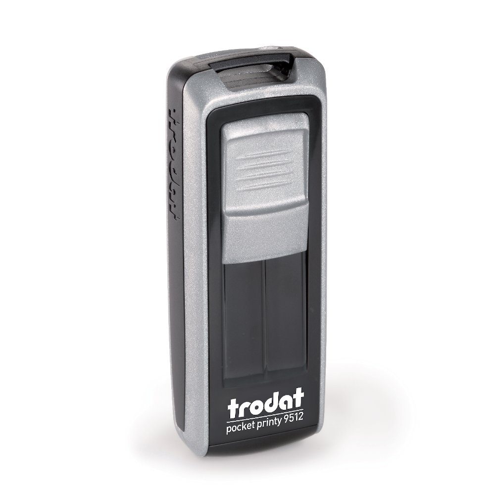 Pieczątka 9512 pocket printy srebrno-czarna, 38x14 mm, Trodat | eazbiuro.pl | Kup sprytnie!