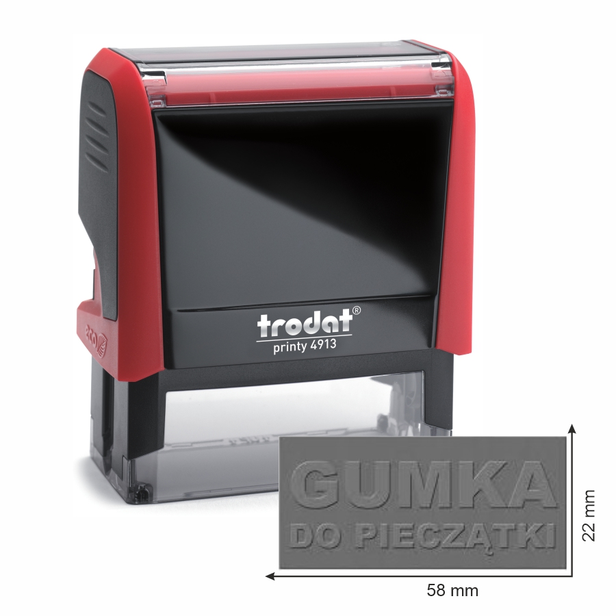 Trodat pieczątka 4913 obudowa czerwona 58x22 mm + wkładka tuszująca + gumka | eazbiuro.pl | Wybierz hit!