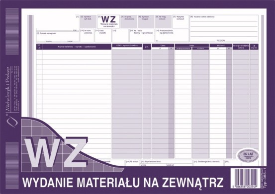 Druk wz wydanie materiału na zewnątrz A4 | eazbiuro.pl | Kup wygodnie!