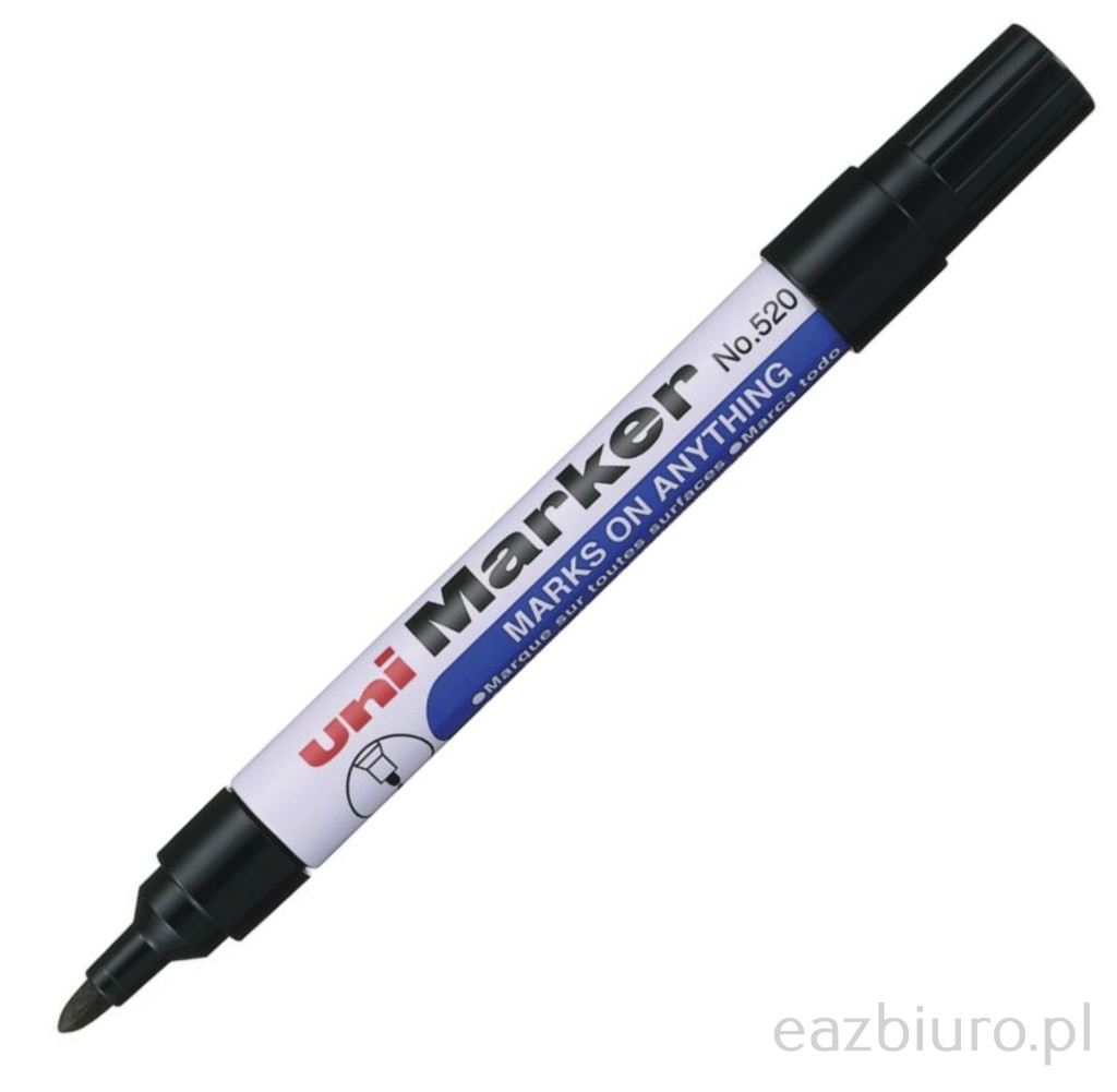 Marker permanentny no-520f, okrągła końcówka, czarny, uni Marker permanentny no-520f, okrągła końcówka, czarny, uni