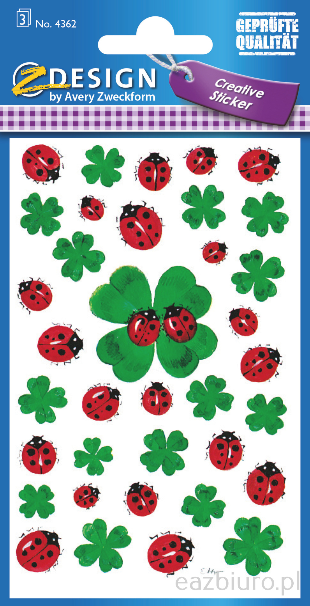 Naklejki - czterolistna koniczyna, biedronka avery z-design | eazbiuro.pl | Kup wyjątkowo!