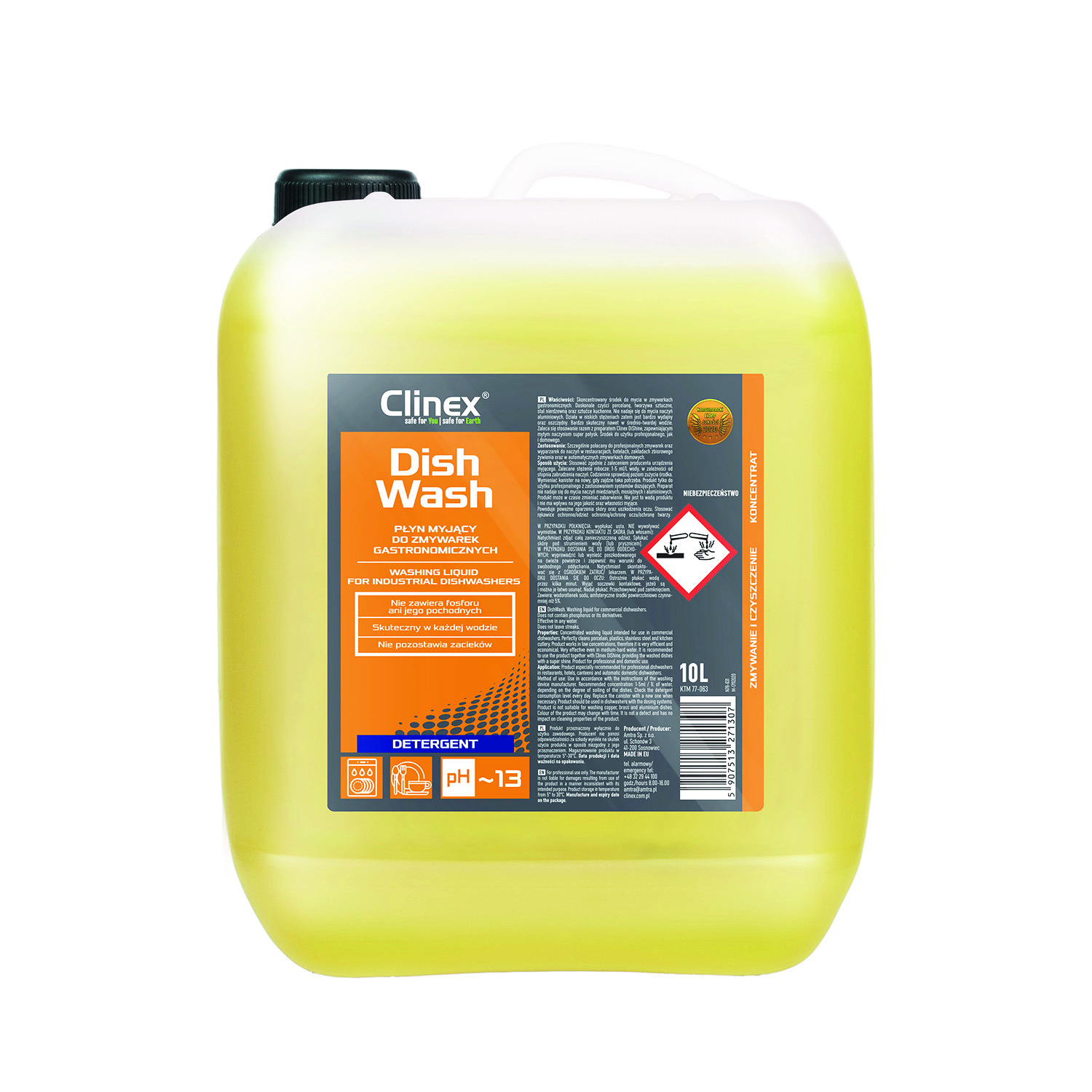 Płyn myjący do zmywarek gastronomicznych Clinex dishwash, 10l