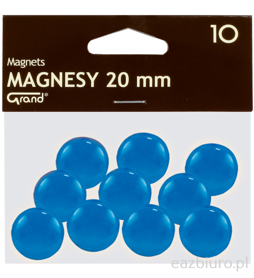 Magnes 20 mm Grand niebieski zestaw 10 sztuk | eazbiuro.pl | Skorzystaj dziś!