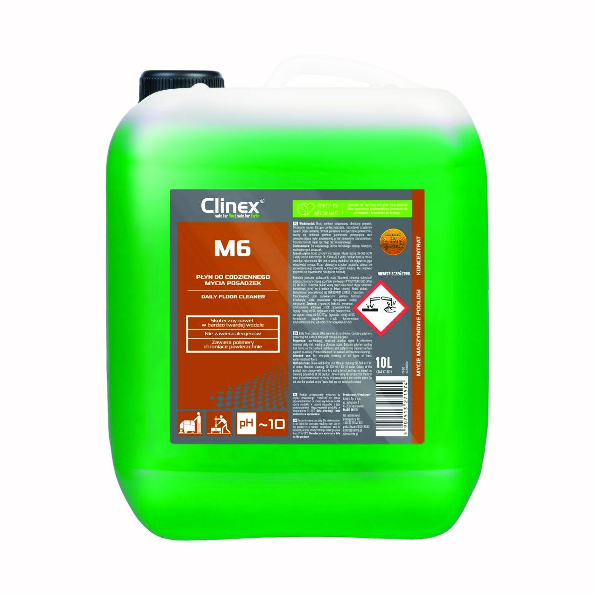 Płyn CLINEX M6, do codziennego mycia posadzek, 10l