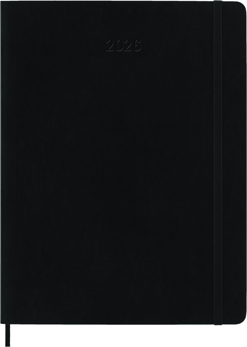 Kalendarz miesięczny MOLESKINE 2026, 12M, XL, miękka oprawa, 19x25cm, czarny