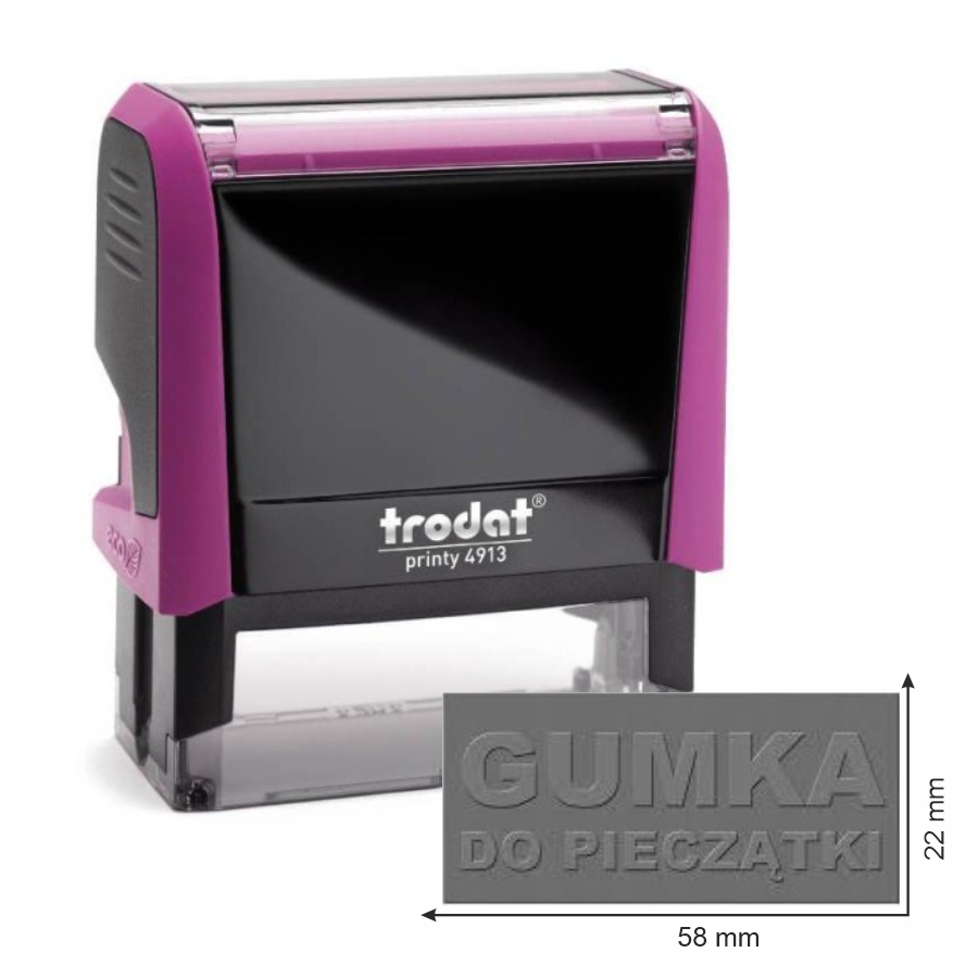 Trodat pieczątka 4913 obudowa różowa 58x22 mm + wkładka tuszująca + gumka | eazbiuro.pl | Kup już teraz!