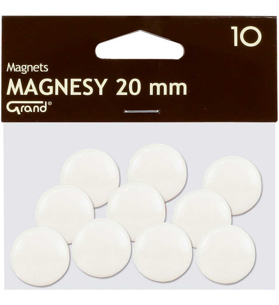 Magnes 20mm Grand biały 10 sztuk
